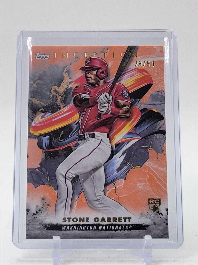 STONE GARRETT 2023 TOPPS INCEPTION ORANGE ROOKIE NATIONALS RC /50 Q1449