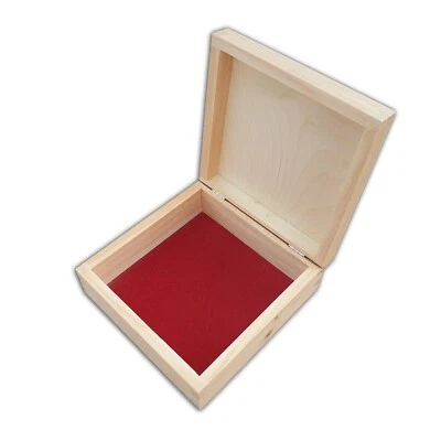WOODEN BOX 16X16X6 cm WHIT VELVET ON BOTTOM FOR DECOUPAGE - Image 1 of 4