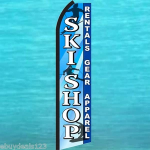 SKI SHOP FLATTER FEDER FAHNE groß Bande vertikal Werbeschild Banner - Bild 1 von 5