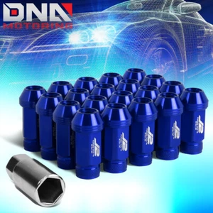 J2 ENGINEERING BLUE 20PCS M12X1.5 50MM 7075-T6 ALUMINUM LUG NUT KIT W/ADAPTER - Picture 1 of 7