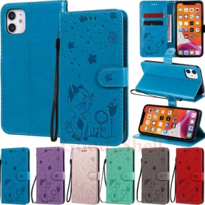 For iPhone 12 11 Pro Max XR SE 6s 7 8 Plus Wallet Card Holder Leather Case Cover - Image 1 of 4