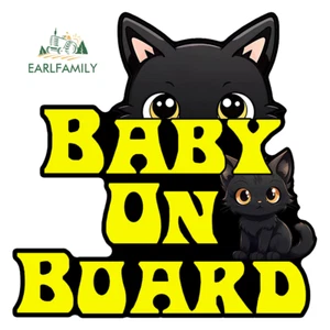 EARLFAMILY 5.1'' Baby on Board for Cats Funny Anime Car Decals Vinyl Sticker - Bild 1 von 1
