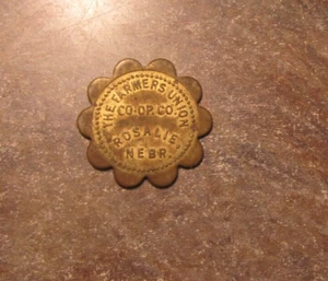 Merchant Good for 50c Trade Token Farmer's Union Coop Rosalie Nebraska - Picture 1 of 2