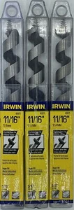 Irwin 49911 11/16 Zoll x 7-1/2 Zoll Dual Schnecke Holzbohreinsätze, 3er-Pack - Bild 1 von 1