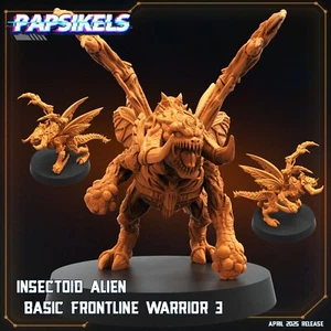 Insectoid Alien Basic Frontline Warrior 3 Papsikels Miniature Sci-Fi - Picture 1 of 1