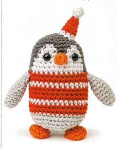 ~ Pull-Out Crochet Pattern For Adorable Little Festive Penguin ~ 6 inches tall ~ - Picture 1 of 2