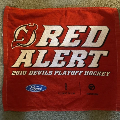 New Jersey Devils 2010 red alert playoff hockey towel Ford Lincoln Mercury ￼ Cover