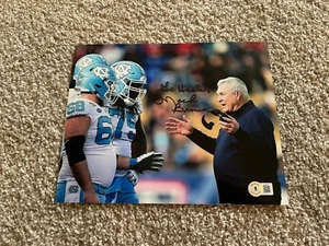 MACK BROWN Signed Autograph 8x10 Photo COOL NORTH CAROLINA UNC BAS BECKETT A - Picture 1 of 1