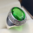 Natural Green Peridot Gemstone Hand Made With 925 Sterling Silver Men's Ring