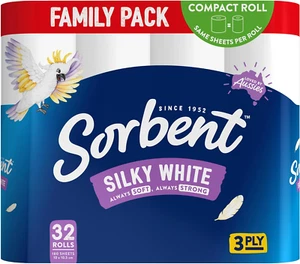 Sorbent 3PLY Silky White Toilet Tissue - 32 Pack Size Name:32 Count (Pack Of ... - Picture 1 of 12