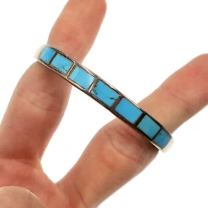 Vintage Native American Sterling Silver Turquoise Cuff Bracelet 6.25 Inches - Picture 1 of 4