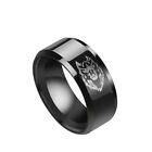 8mm Wide Punk Vintage Black Stainless Steel Ring For Men Hiphop Jewelry Size 9