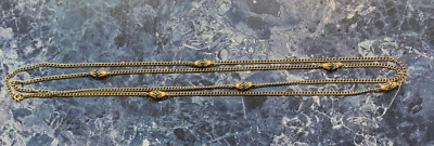 Collar de cuentas vintage de 26" de largo con aspecto de mármol verde azulado racimo de hojas tono plata Foto 1 de 4