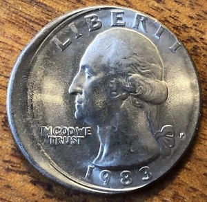 1983-P Off Center Mint Error, Washington Quarter  No.16 - Picture 1 of 4