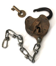 Antique Yale Brass & Iron Padlock With Original Key