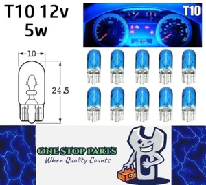 10 x T10 12v 5w Blue Coated Incandescent Canbus Globes (10pcs) - Picture 1 of 5