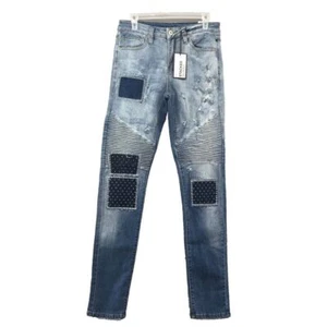 New Mens Rue21 Jean Size 32/36 (32/32) Premium Stacked Skinny Patch Distressed - Picture 1 of 12