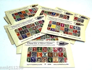 COLECCIÓN MUNDIAL 25 SELLOS ANTIGUOS VINTAGE EN SOBRE EXPOSITOR SIN ABRIR - Imagen 1 de 4