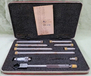STARRETT NO. 823 TUBULAR INSIDE MICROMETER SET 1 1/2"-12" MADE IN U.S.A. - Picture 1 of 8