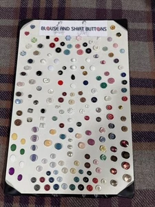 Collectible JHB SALESMAN SAMPLE BUTTON Card-blouse/Shirt Buttons approx 150 Ct - Picture 1 of 13