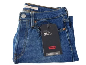 Levi’s Premium Damen Wedgie Straight Button Fly Blau Jeans Größe 27x26 Neu mit Etikett - Bild 1 von 13