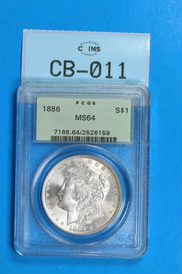 Moneda de 1 dólar de plata Morgan 1886 graduación profesional MS64 TIPO OGH CB-011 Foto 1 de 2