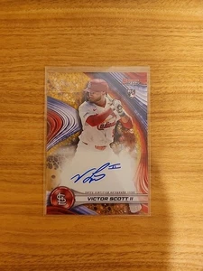 2024 Bowman's Best Autograph Gold Refractor Victor Scott II RC 3/50 - Bild 1 von 2
