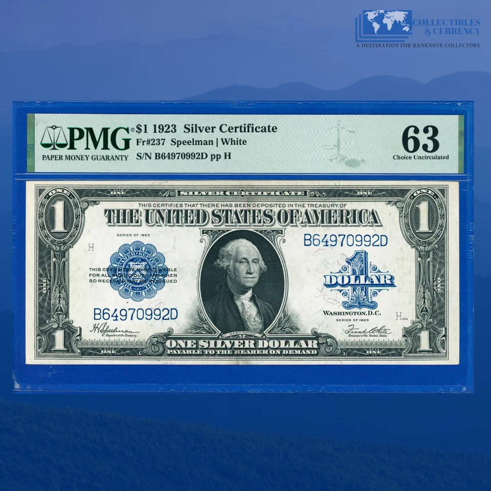 Fr.237 1923 $1 Silver Certificate Large Size "HORSEBLANKET", PMG 63 #70992 - Image 1 of 3