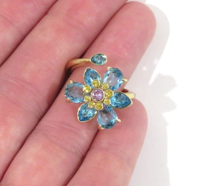 Anillo abierto Swarovski Idylia cristales enchapados en tono dorado 55 o 6,75 Foto 1 de 4