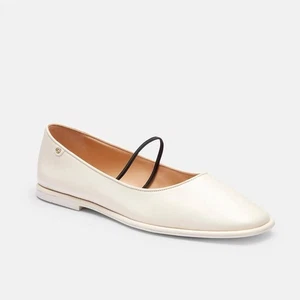 Coach Emilia Mary beige Leder Jane flach Größe 9 neu mit Karton - Bild 1 von 16