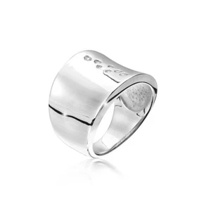 MATERIA Damen Bandring 925 Silber Zirkonia breit rhodiniert inklusive Schmuckbox - Bild 1 von 3