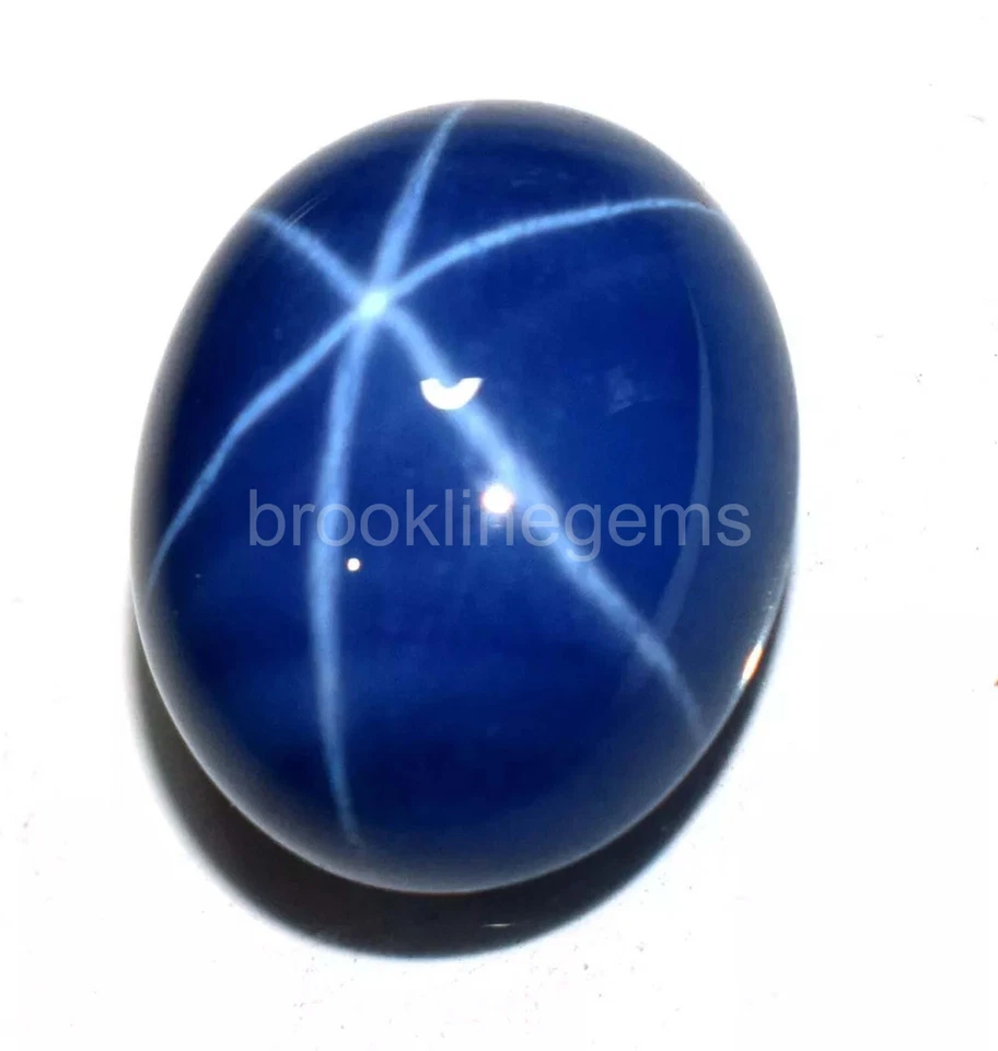 15.90 Ct Certified Loose Gemstone Blue Corundum Star Sapphire Oval Cabochon 5ATQ - Image 1 of 4
