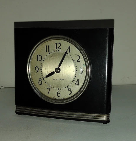 Vintage Art Deco Westclox LA SALLITA Pull Cord Desk Clock Great Working Conditio Cover
