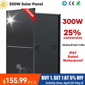 300W Watt Monocrystalline Solar Panel 12V Charging RV Camping Home Off-Grid Boat - Picture 1 of 22