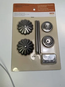 Martha Stewart Deco Silver Curtain Tie Backs New in Package - Picture 1 of 8