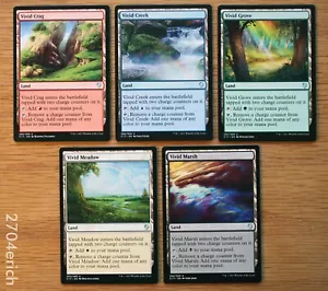 Set of 5 Vivid Lands Commander 2017 *Unplayed NM* (English MTG Magic) - Picture 1 of 2