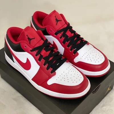 Air Jordan 1 Low BULLS Blanco/Rojo Gimnasio-Negro-4.5Y-7Y, 8-13 EE. UU. Hombres 553558-163 Nuevo con caja Foto 1 de 4