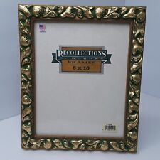 8 X 10 Picture Frame Wooden Green & Gold w/Fruit  Recollections by Burnes USA