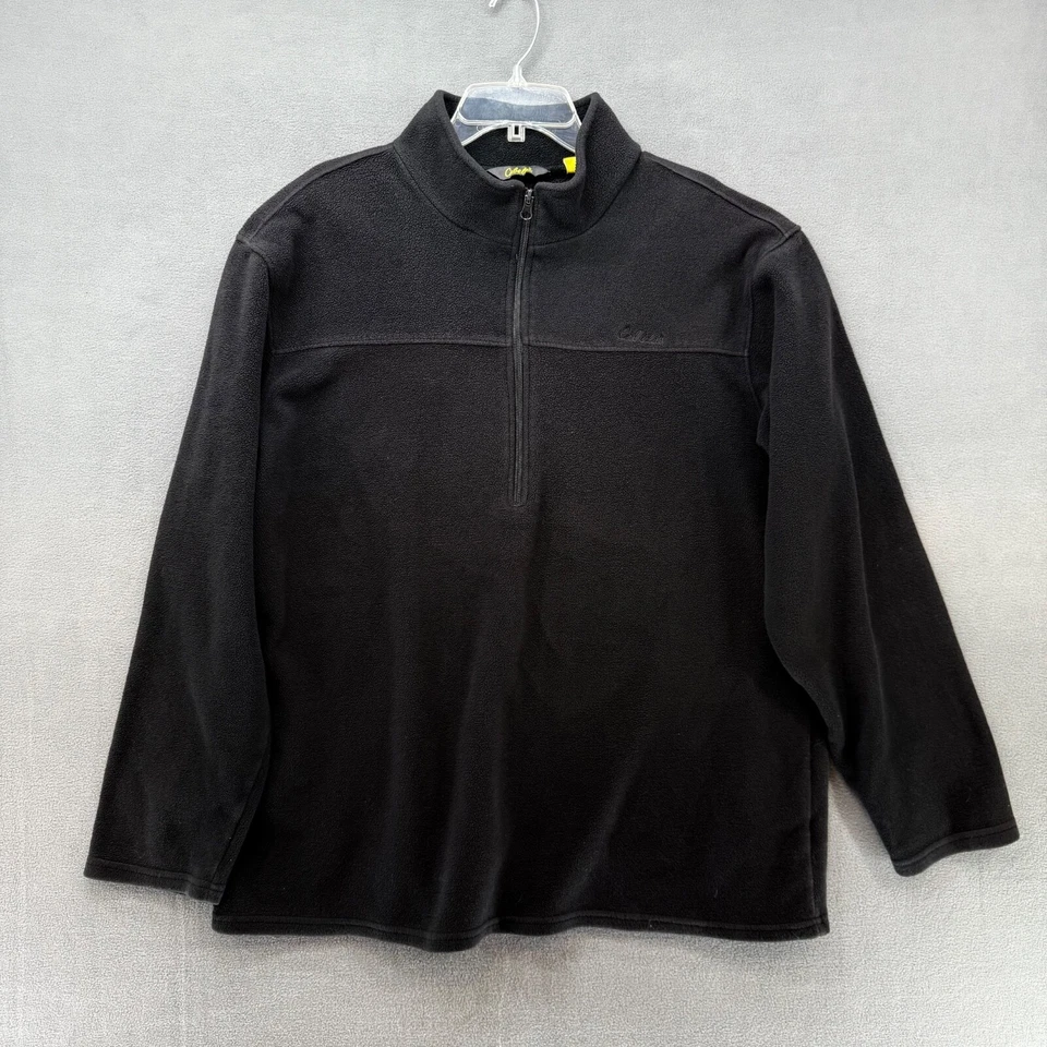 Cabela's Sweater Mens Large Black Fleece Half Zip Pullover Base Layer Hike Camp - Image 1 of 4