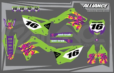 Graphics Kit for Kawasaki KX450F (2013-2015) KX 450F Retro Series - Image 1 of 4