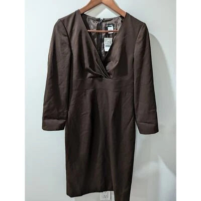 Vintage J Crew Brown Long Sleeve Wool Dress NWT  - Image 1 of 4