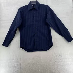 Level Ten Men's L Long Sleeve Shirt Blue Striped Button Up Stretch - Picture 1 of 11