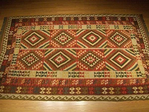 6,6 x 10 tintes vegetales tejidos a mano lana afgana caucaciana Kilim - Imagen 1 de 8