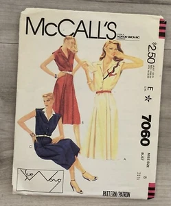 Vintage McCalls 7060 ärmelloses Kleid Schnittmuster Größe 8 Brustumfang 31,5 80er Jahre UC - Bild 1 von 2