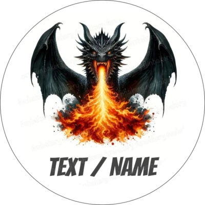 Drache Tortenaufleger Party Deko personalisiert Name Geburtstag essbar Fantasy - Bild 1 von 4