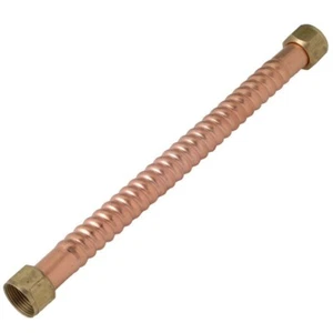 Conector calentador de agua Homewerks en todo el mundo, cobre corrugado, 3/4 FIP x 18 pulgadas. - Imagen 1 de 1