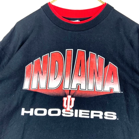 Vintage Indiana Hoosiers Salem T-shirt Size XL Black Ncaa Basketball Made In Usa Cover