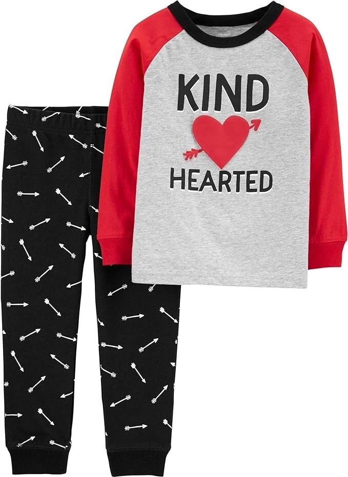 Carter's 2 Piece Valentine Outfit Sz 6M Boys Little Bitty Heartbreaker