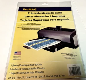 Printable Magnetic Cards, inkjet 3 sheets, 30 cards, new in a plastic wrap. - Picture 1 of 4