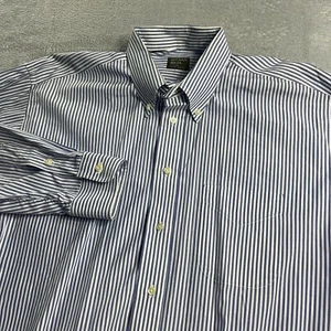 Gitman Bros Vintage Blue Striped Oxford Button Down Shirt 17.5 34 Made in USA - Picture 1 of 9